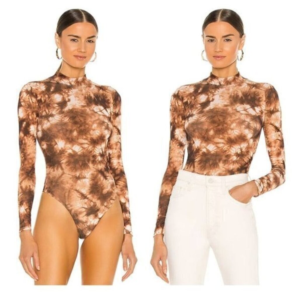 H:OURS Bodysuit - Brown Tie Dye